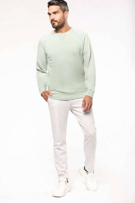 MEN`S ORGANIC COTTON CREW NECK RAGLAN SLEEVE SWEATSHIRT - Sage, #99aca3<br><small>UT-ka480sg-2xl</small>