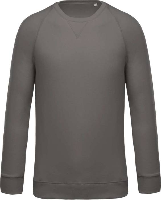 MEN`S ORGANIC COTTON CREW NECK RAGLAN SLEEVE SWEATSHIRT - Storm Grey, #4D4D4D<br><small>UT-ka480stgr-2xl</small>