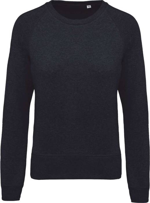 LADIES’ ORGANIC COTTON CREW NECK RAGLAN SLEEVE SWEATSHIRT...