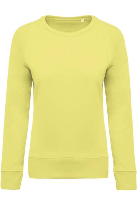 LADIES’ ORGANIC COTTON CREW NECK RAGLAN SLEEVE SWEATSHIRT - Lemon Yellow, #e2df81...<br><small>UT-ka481ley-2xl</small>