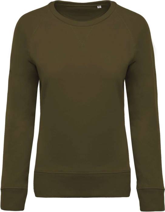 LADIES’ ORGANIC COTTON CREW NECK RAGLAN SLEEVE SWEATSHIRT - Mossy Green, #484F42...<br><small>UT-ka481mgn-2xl</small>