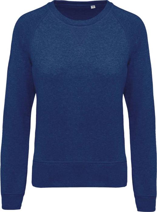 LADIES’ ORGANIC COTTON CREW NECK RAGLAN SLEEVE SWEATSHIRT - Ocean Blue Heather, #365886...<br><small>UT-ka481obh-2xl</small>