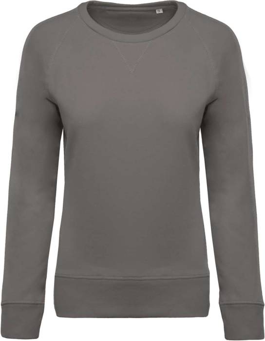 LADIES’ ORGANIC COTTON CREW NECK RAGLAN SLEEVE SWEATSHIRT - Storm Grey, #4D4D4D...<br><small>UT-ka481stgr-2xl</small>