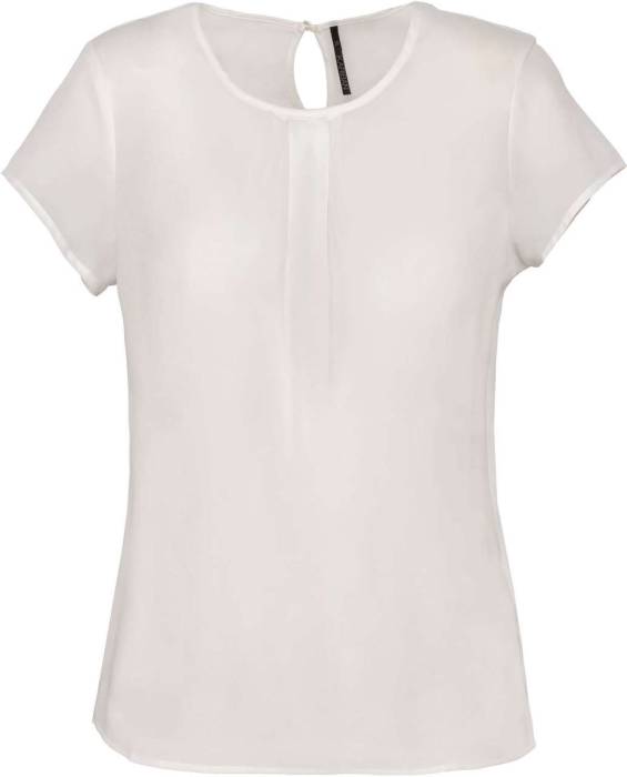 LADIES' SHORT-SLEEVED CREPE BLOUSE