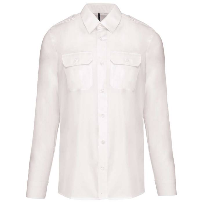 MEN`S LONG-SLEEVED PILOT SHIRT - White, #FFFFFF<br><small>UT-ka505wh-4xl</small>