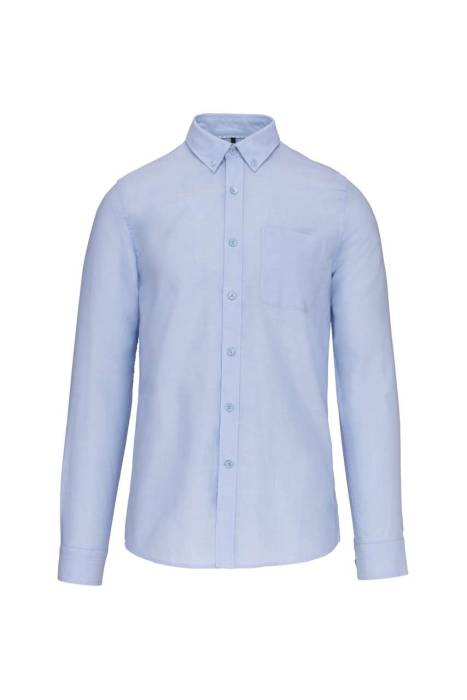 LONG-SLEEVED WASHED OXFORD COTTON SHIRT - Oxford Blue, #C5D6E8<br><small>UT-ka516ob-3xl</small>