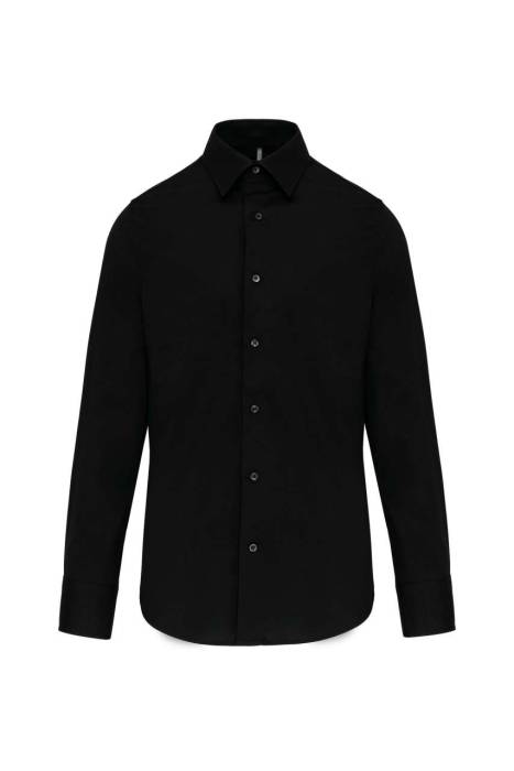 LONG-SLEEVED COTTON/ELASTANE SHIRT - Black, #000000<br><small>UT-ka529bl-l</small>