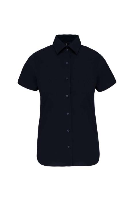 LADIES` SHORT-SLEEVED COTTON/ELASTANE SHIRT - Navy, #021E2F<br><small>UT-ka532nv-m</small>