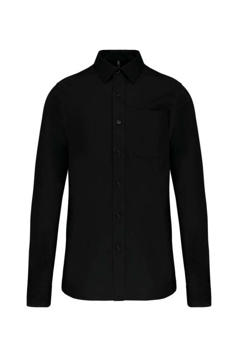 MEN`S LONG-SLEEVED COTTON POPLIN SHIRT - Black, #000000<br><small>UT-ka541bl-s</small>