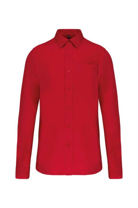 MEN`S LONG-SLEEVED COTTON POPLIN SHIRT - Classic Red, #A61F3B<br><small>UT-ka541cr-6xl</small>