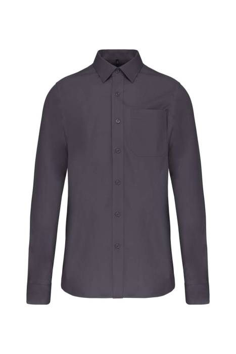 MEN`S LONG-SLEEVED COTTON POPLIN SHIRT - Zinc, #353735<br><small>UT-ka541zi-2xl</small>