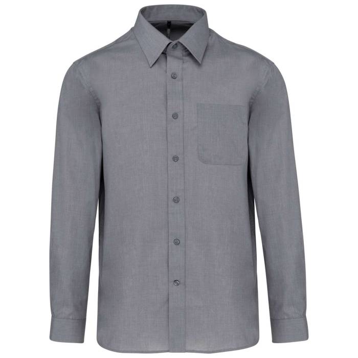 JOFREY - LONG-SLEEVED SHIRT - Marl Storm Grey, #4D4D4D<br><small>UT-ka545mstgr-l</small>