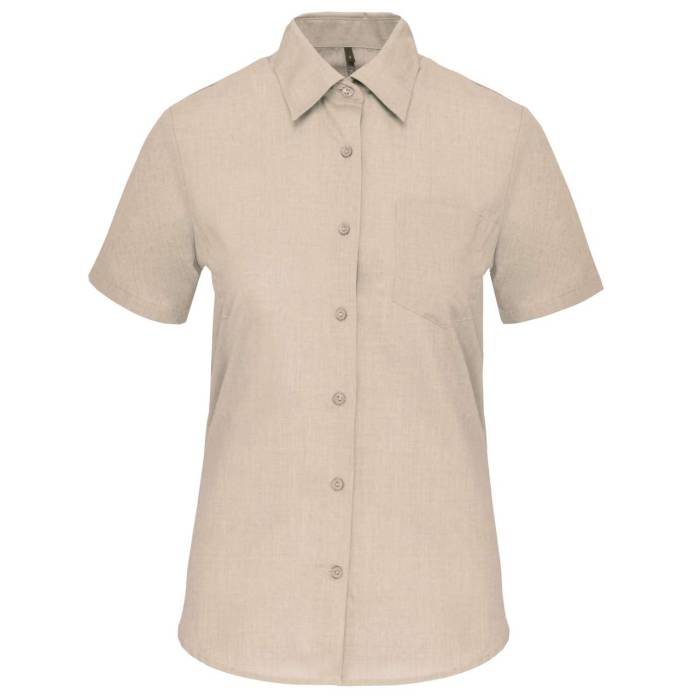 JUDITH > LADIES` SHORT-SLEEVED SHIRT - Angora, #CEBAA8<br><small>UT-ka548ago-3xl</small>