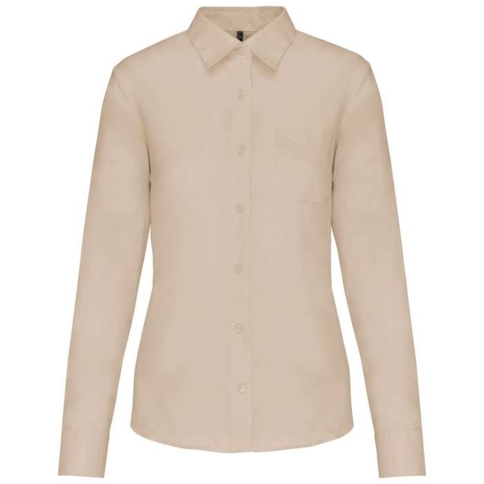 JESSICA > LADIES` LONG-SLEEVED SHIRT - Angora, #CEBAA8<br><small>UT-ka549ago-s</small>