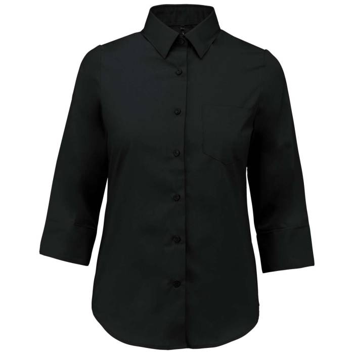 LADIES` 3/4 SLEEVED SHIRT - Black, #000000<br><small>UT-ka558bl-2xl</small>