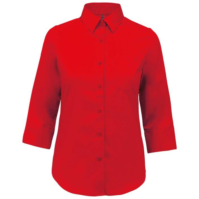 LADIES` 3/4 SLEEVED SHIRT - Classic Red, #A61F3B<br><small>UT-ka558cre-2xl</small>