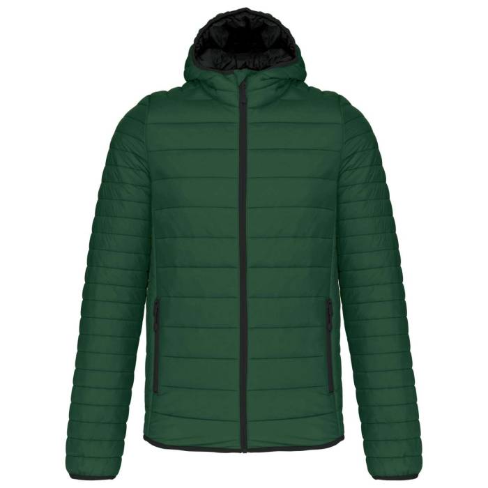 MEN`S LIGHTWEIGHT HOODED PADDED JACKET - Forest Green, #1F362A<br><small>UT-ka6110fo-2xl</small>