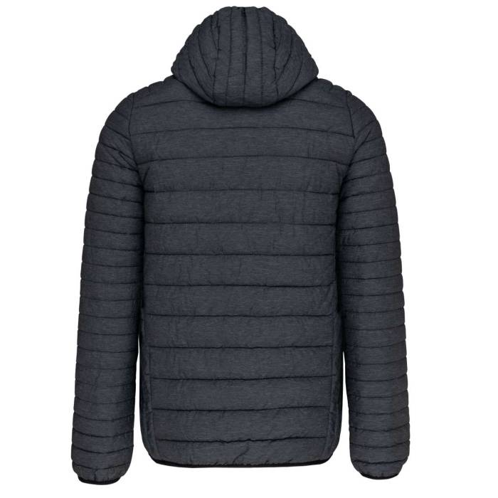 MEN`S LIGHTWEIGHT HOODED PADDED JACKET - Marl Dark Grey, #4B4B4F<br><small>UT-ka6110mdg-2xl</small>