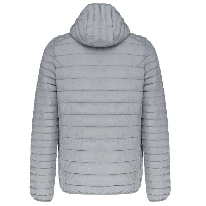 MEN`S LIGHTWEIGHT HOODED PADDED JACKET - Marl Silver, #CABAB2<br><small>UT-ka6110msi-3xl</small>