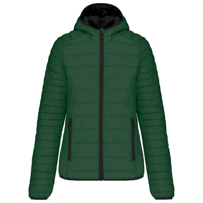 LADIES` LIGHTWEIGHT HOODED PADDED JACKET - Forest Green, #1F362A<br><small>UT-ka6111fo-2xl</small>