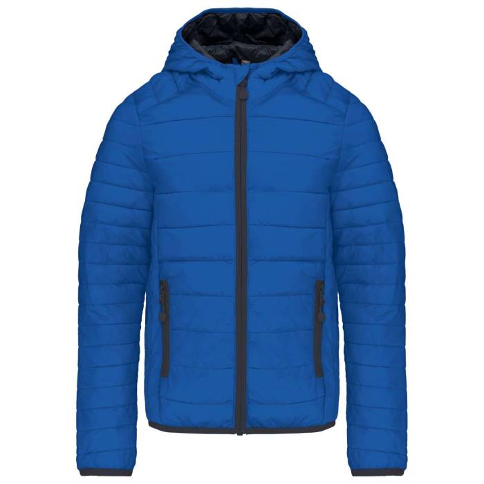 KIDS` LIGHTWEIGHT HOODED PADDED JACKET - Light Royal Blue, #355F97<br><small>UT-ka6112lro-10/12</small>