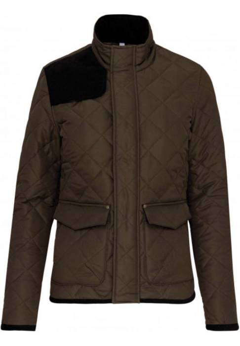 MEN`S QUILTED JACKET - Mossy Green/Black, #484F42/#000000<br><small>UT-ka6126mgn/bl-l</small>