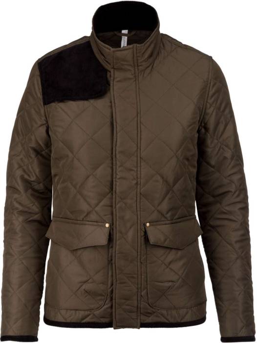LADIES’ QUILTED JACKET - Mossy Green/Black, #484F42/#000000<br><small>UT-ka6127mgn/bl-2xl</small>