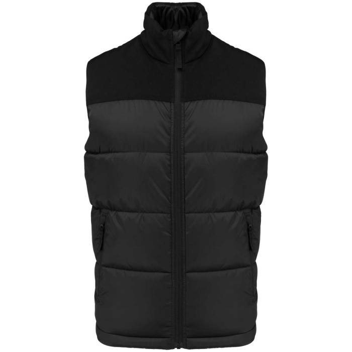 UNISEX BI-TONE PADDED BODYWARMER - Black, #000000<br><small>UT-ka6162bl-2xl</small>