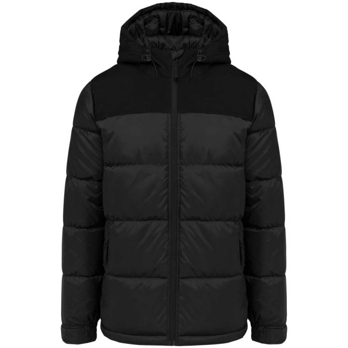 UNISEX BI-TONE PADDED JACKET WITH HOOD - Black, #000000<br><small>UT-ka6163bl-2xl</small>