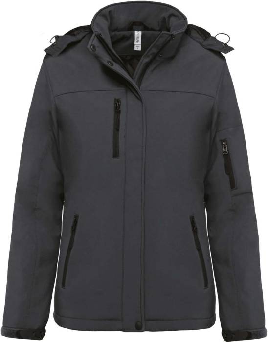 LADIES’ HOODED SOFTSHELL LINED PARKA - Titanium, #5D6167<br><small>UT-ka651tit-2xl</small>