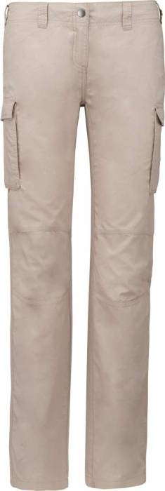 LADIES` LIGHTWEIGHT MULTIPOCKET TROUSERS - Beige, #A79E70<br><small>UT-ka746be-34</small>