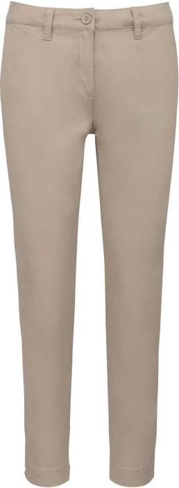LADIES` ABOVE-THE-ANKLE TROUSERS - Washed Beige, #EDE3D7<br><small>UT-ka749wbe-34</small>