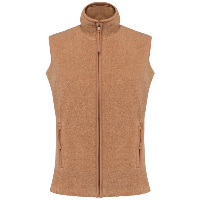 MELODIE - LADIES` MICROFLEECE GILET - Camel Heather, #CC946C<br><small>UT-ka906cah-2xl</small>