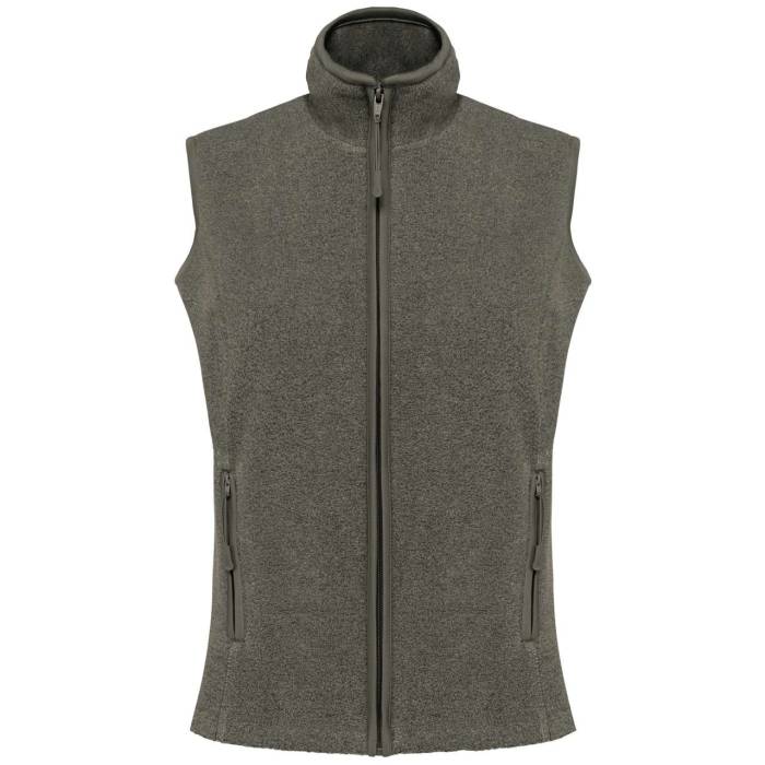 MELODIE - LADIES` MICROFLEECE GILET - Green Marble Heather, #494c45<br><small>UT-ka906gmh-2xl</small>