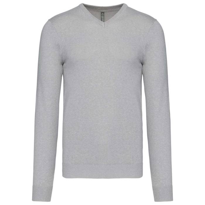 MEN’S V-NECK JUMPER - Grey Melange, #A5ACAF<br><small>UT-ka965gm-xl</small>