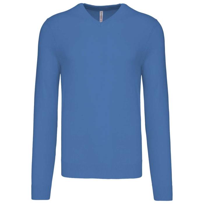 MEN’S V-NECK JUMPER - Light Royal Blue, #2C5697<br><small>UT-ka965lro-4xl</small>