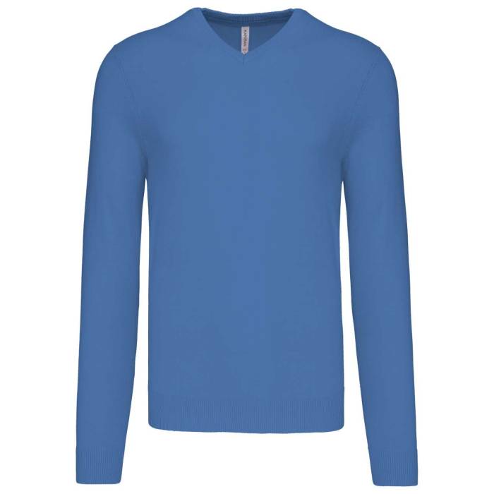 MEN’S V-NECK JUMPER - Light Royal Blue, #2C5697<br><small>UT-ka965lro-s</small>