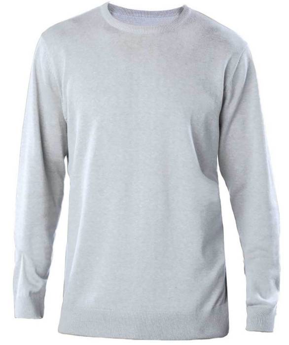 MEN`S CREW NECK JUMPER - Grey Melange, #A5ACAF<br><small>UT-ka967gm-4xl</small>