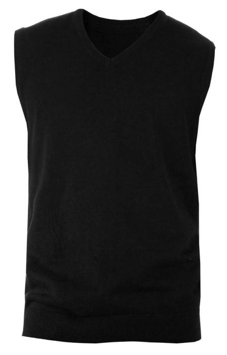 MEN`S SLEEVELESS V-NECK JUMPER - Black, #000000<br><small>UT-ka969bl-l</small>