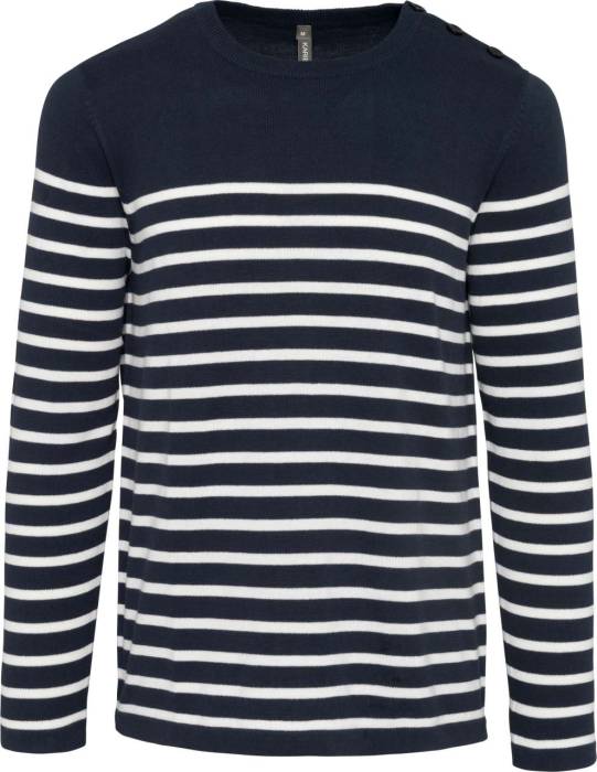 MEN`S SAILOR JUMPER - Striped Navy/Off White, #253F6A/#FFFFFF<br><small>UT-ka989stnv/owh-2xl</small>