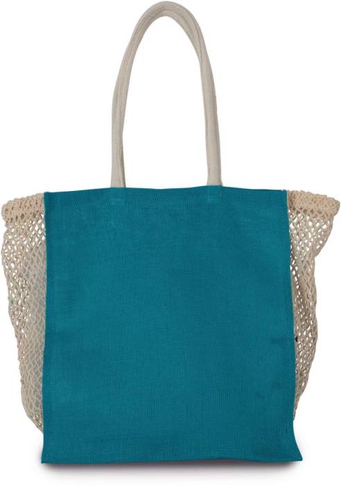 SHOPPING BAG WITH MESH GUSSET