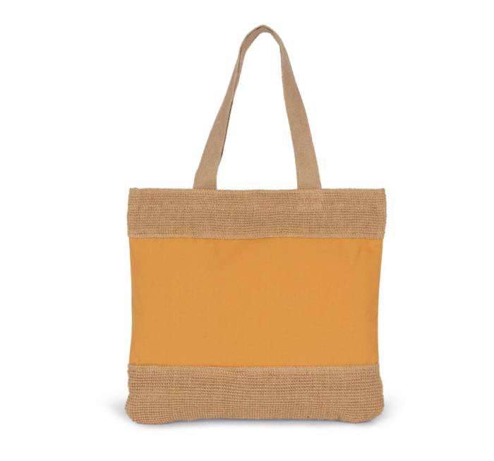 SHOPPING BAG IN COTTON AND WOVEN JUTE THREADS