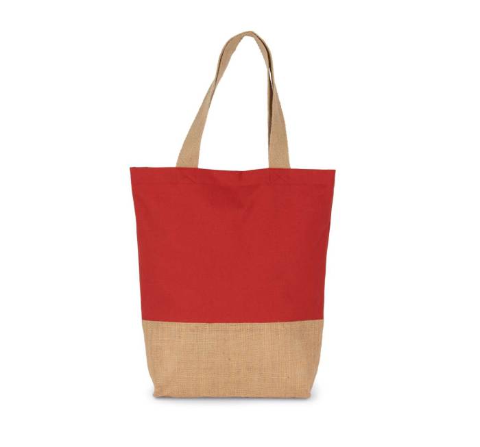 SHOPPING BAG IN COTTON AND BONDED JUTE THREADS