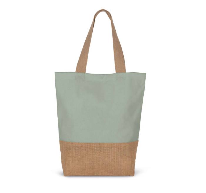 SHOPPING BAG IN COTTON AND BONDED JUTE THREADS