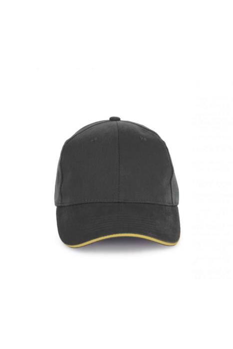 CAP IN ORGANIC COTTON WITH CONTRASTING SANDWICH PEAK - 6PA...