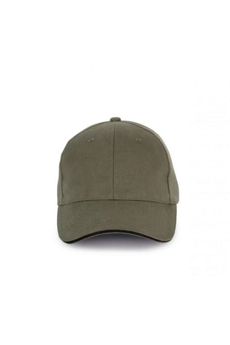 CAP IN ORGANIC COTTON WITH CONTRASTING SANDWICH PEAK - 6 P...