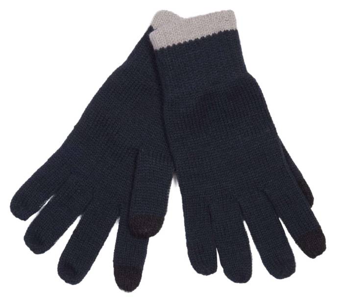TOUCH SCREEN KNITTED GLOVES - Navy/Light Grey, #021E2F/#AEA8A5<br><small>UT-kp425nv/lgr-l/xl</small>