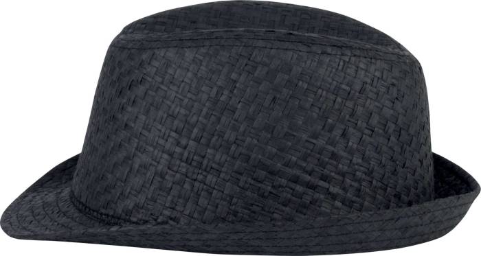 RETRO PANAMA - STYLE STRAW HAT - Black, #000000<br><small>UT-kp612bl-59</small>