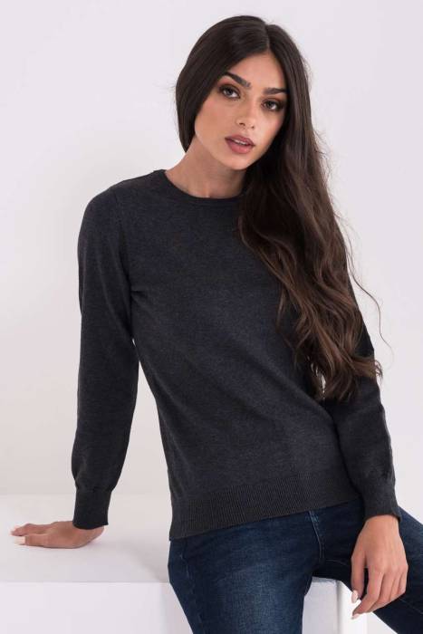 LADIES’ CREW NECK FINE GAUGE COTTON PULLOVER