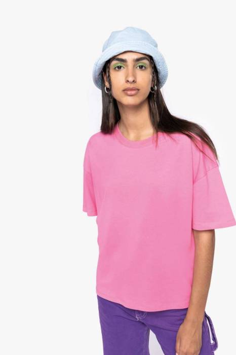 LADIES’ ECO-FRIENDLY OVERSIZED T-SHIRT - Candy Rose, #E97A98<br><small>UT-ns313car-l/xl</small>